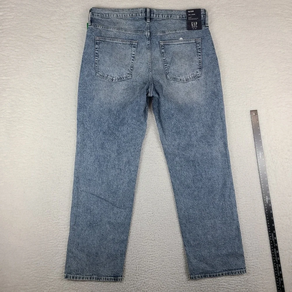 GAP Jeans Womens 16/33 Blue '90s Loose Fit Medium Wash Denim NWT NEW